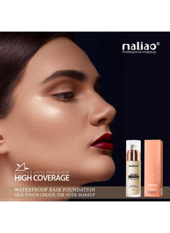 maliao High Coverage Waterproof Base Natural Foundation Cream - Flawless All-Day Wear (White Ivory), 1 Count  - Image 4