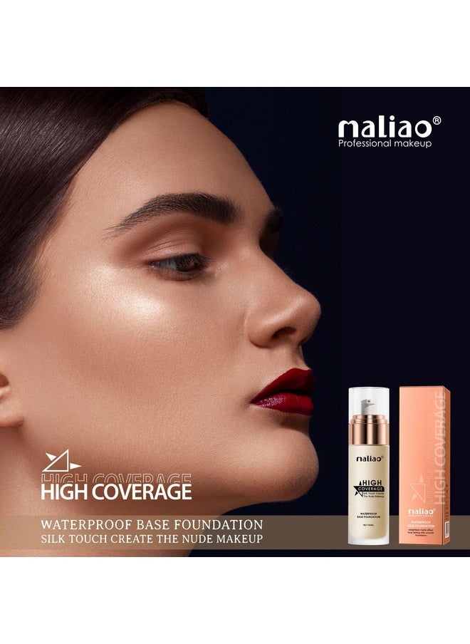 maliao - High Coverage Waterproof Base Natural Foundation Cream - Flawless All-Day Wear (White Ivory), 1 Count - Image 1