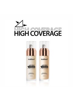 maliao High Coverage Waterproof Base Natural Foundation Cream - Flawless All-Day Wear (White Ivory), 1 Count  - Image 3