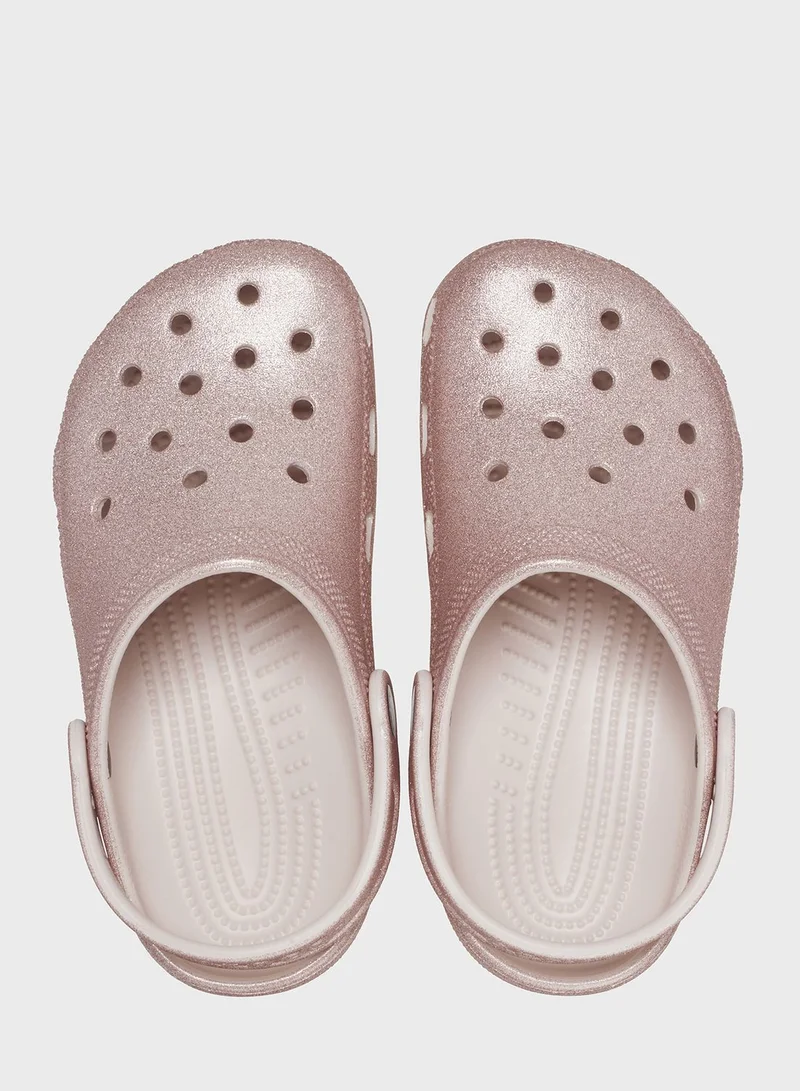 crocs Kids Classic Glitter Clog Sandals