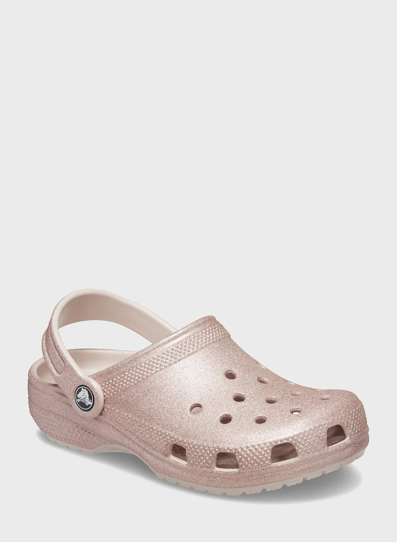 crocs Kids Classic Glitter Clog Sandals