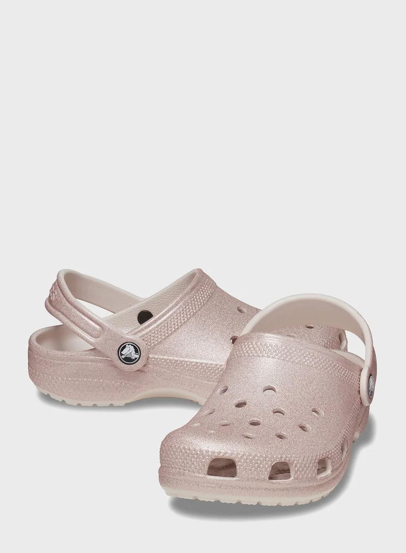 crocs Kids Classic Glitter Clog Sandals
