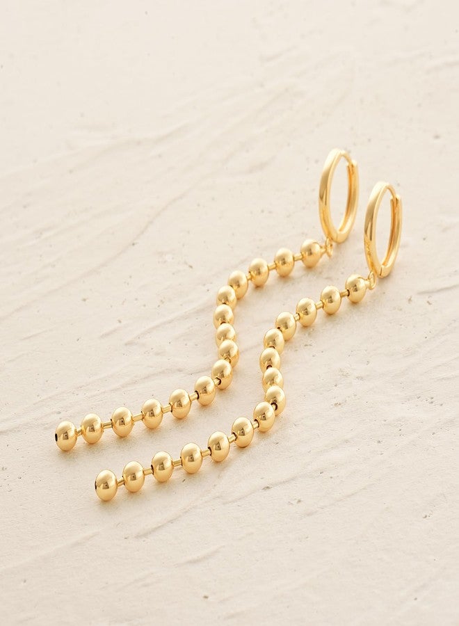 MYEARS Women Chain Earrings Gold Huggie Hoop Dangle Drop 14K Gold Filled Small Boho Beach Simple Delicate Handmade Hypoallergenic Jewelry Gift, Metal - Image 4