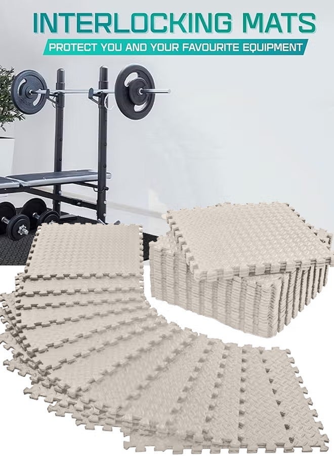Aissiora Gym Flooring for Home Gym Interlocking Exercise Mat Tiles for Home Gym Exercise EVA Foam Floor Padding with Border for Workout Equipment Floor Padding - Image 1