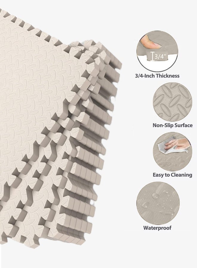 Aissiora Gym Flooring for Home Gym Interlocking Exercise Mat Tiles for Home Gym Exercise EVA Foam Floor Padding with Border for Workout Equipment Floor Padding - Image 4