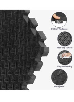 Aissiora Gym Flooring for Home Gym Interlocking Exercise Mat Tiles for Home Gym Exercise EVA Foam Floor Padding with Border for Workout Equipment Floor Padding  - Image 5
