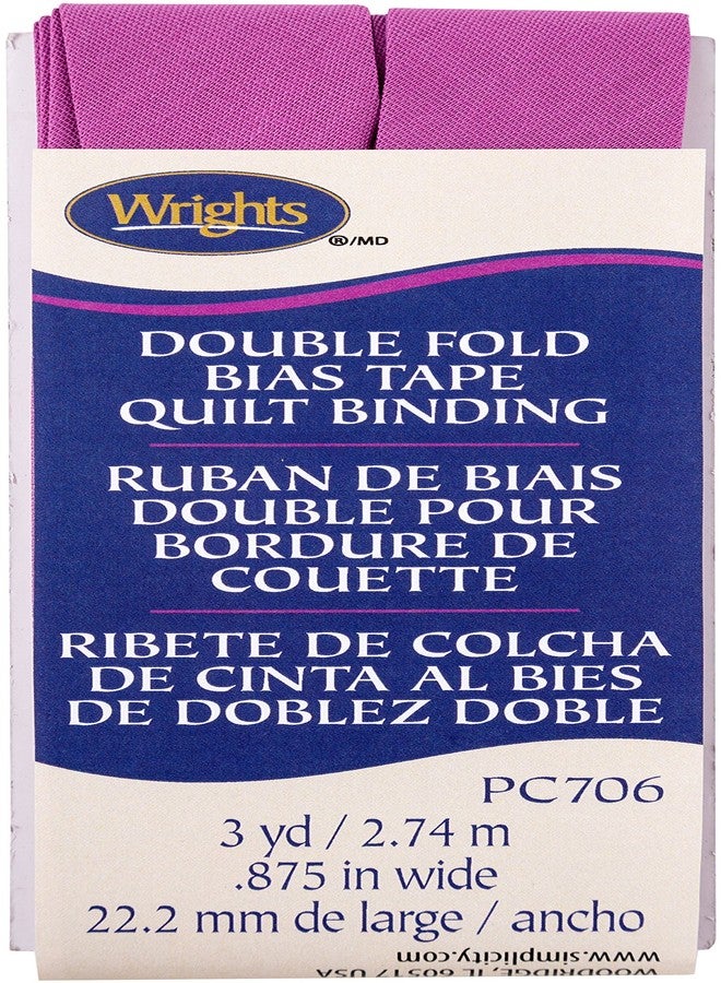 Wrights 117706066 Radiant Orchid Double Fold Quilt Binding 7/8" x3yd