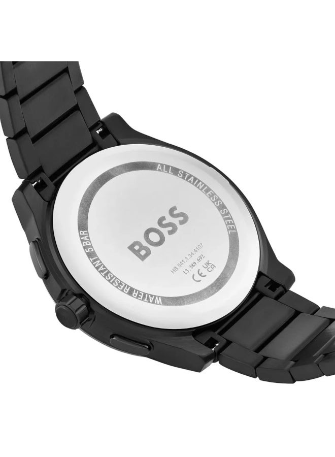 بوس BOSS Peak 2.0 1514192 Men’s Quartz Chronograph Watch Black Dial Black Ion-Plated Stainless Steel 45mm - Image 5