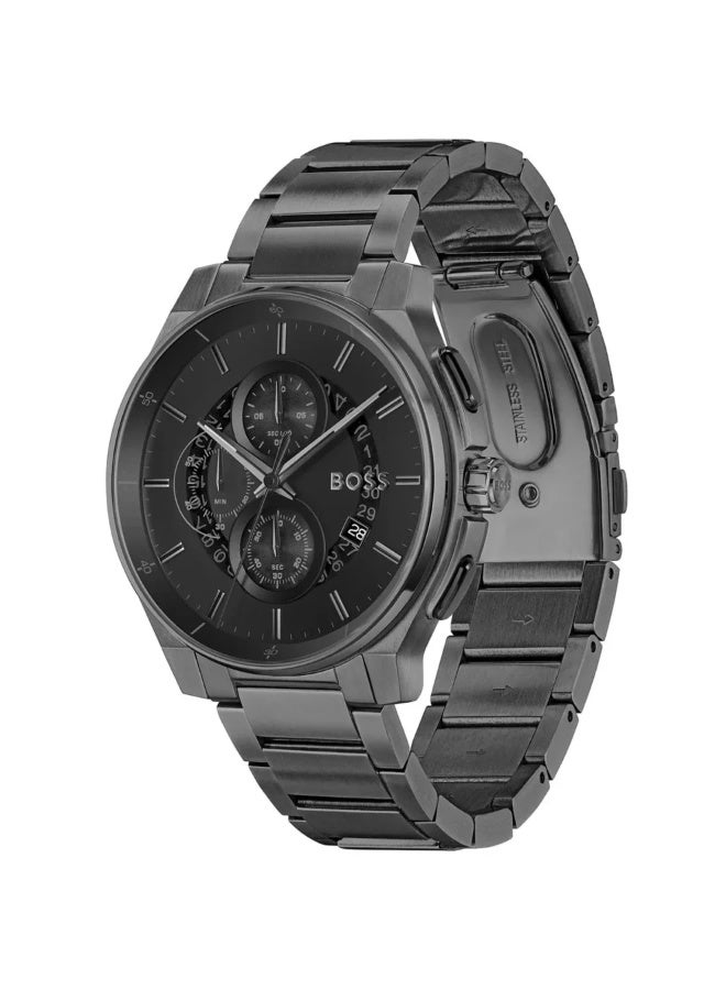 بوس BOSS Peak 2.0 1514192 Men’s Quartz Chronograph Watch Black Dial Black Ion-Plated Stainless Steel 45mm - Image 2