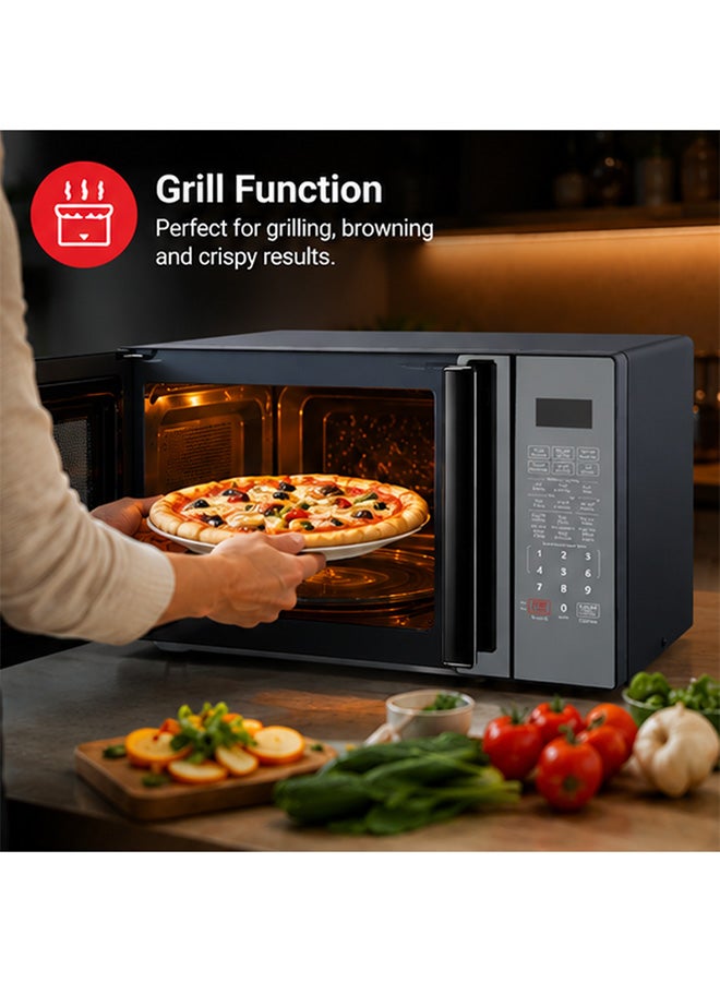 NIKAI 31L Digital Microwave Oven with Grill | 1100W, 11 Power Levels | 11 Auto Cook Menus | Digital Membrane Control | Defrost, Memory Function & Child Safety Lock | 99:99 Timer | NMO313MDG 31 L 1000 W NMO313MDG black - Image 3
