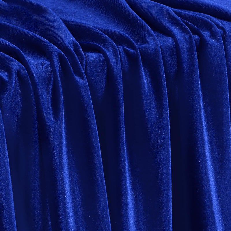 Kkjiaf Royal Blue Stretch Velvet Fabric 60 Inch Wide  1 Yard Soft Stretchy Fabric For Sewing Clothes  Apparel  Costume  Crafts - 90% Polyester 10% Spandex - Image 1