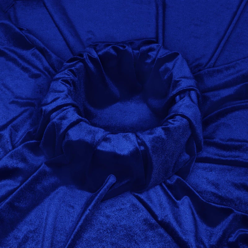 Kkjiaf Royal Blue Stretch Velvet Fabric 60 Inch Wide  1 Yard Soft Stretchy Fabric For Sewing Clothes  Apparel  Costume  Crafts - 90% Polyester 10% Spandex - Image 2