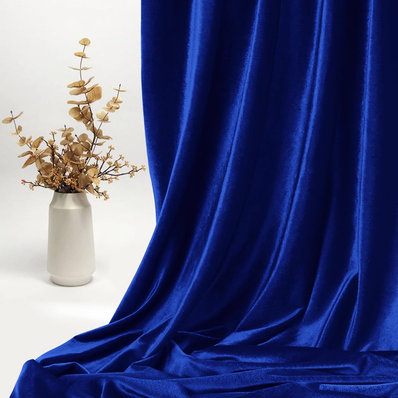 Kkjiaf Royal Blue Stretch Velvet Fabric 60 Inch Wide  1 Yard Soft Stretchy Fabric For Sewing Clothes  Apparel  Costume  Crafts - 90% Polyester 10% Spandex - Image 4