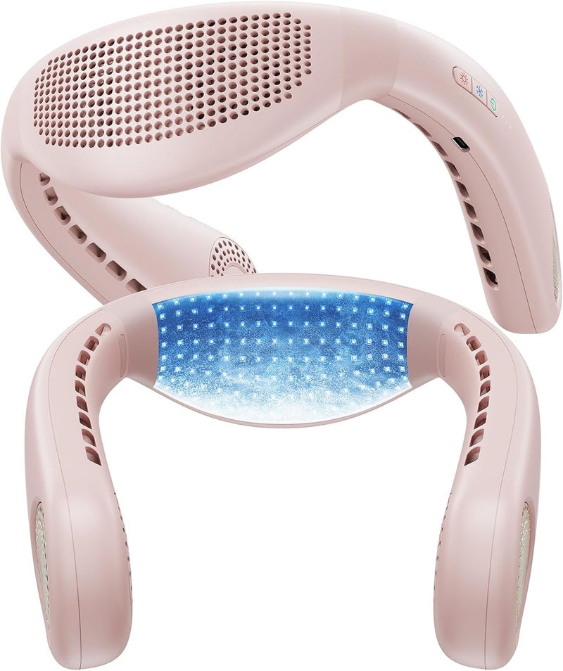 TORRAS COOLiFY Air 2026 Upgraded Neck Fan Air Conditioner, Ultra-Light Portable Fan Rechargeable, Personal Cooling Neck with 3 Modes Fan/Cooler/Heat for Travel, Camping, Outdoor Gift for Women, Pink - Image 1