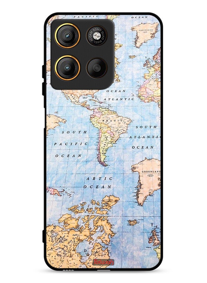 Tolwak Motorola Moto G15 Protective Case Cover World Map