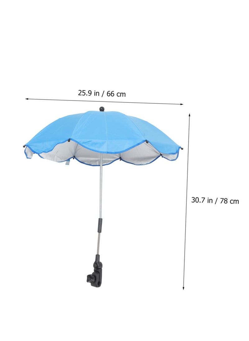 Generic - Newborn Stroller Umbrella, Clip-on Sunshade for Infant Pushchairs, Offers UV Protection with Durable Fabric, Large Umbrella for Strollers and Deck Chairs, Blue - Image 1