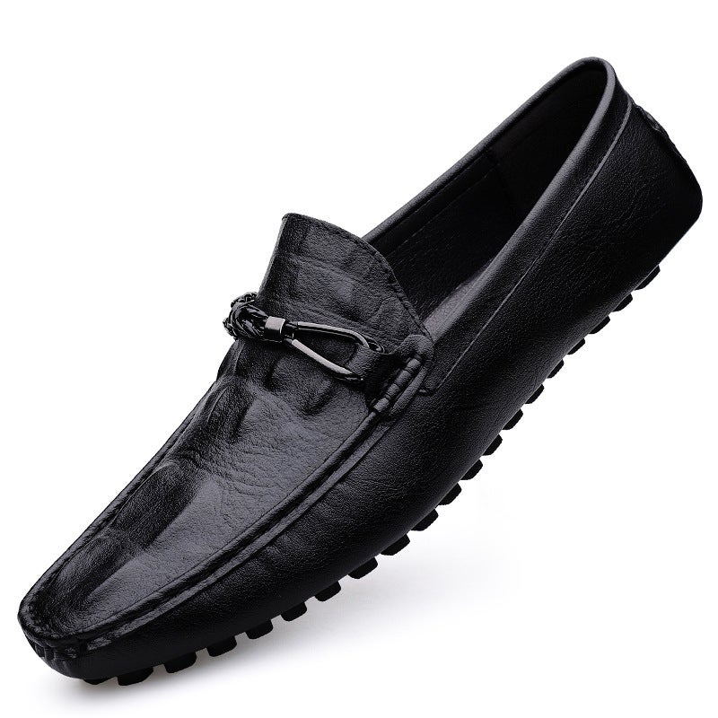 Pomeranian Large Size 45 46 47 First Layer Cowhide White Bean Shoes Men'S Soft Face Leather Feet Driving Tide - Image 5