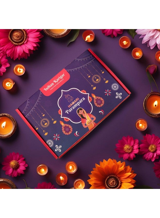 Indian Karigar هدايا ديوالي من كاريغار الهندية 6 مصابيح ديوالي لمهرجان ديوالي عناصر تزيين ديوالي لتزيين المنزل مصابيح زخرفية من الطين لمهرجان ديوالي هدايا ديوالي للتزيين - Image 4