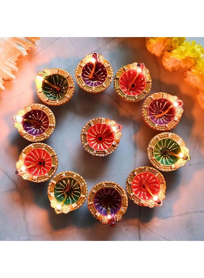 Indian Karigar هدايا ديوالي من كاريغار الهندية 6 مصابيح ديوالي لمهرجان ديوالي عناصر تزيين ديوالي لتزيين المنزل مصابيح زخرفية من الطين لمهرجان ديوالي هدايا ديوالي للتزيين - Image 1