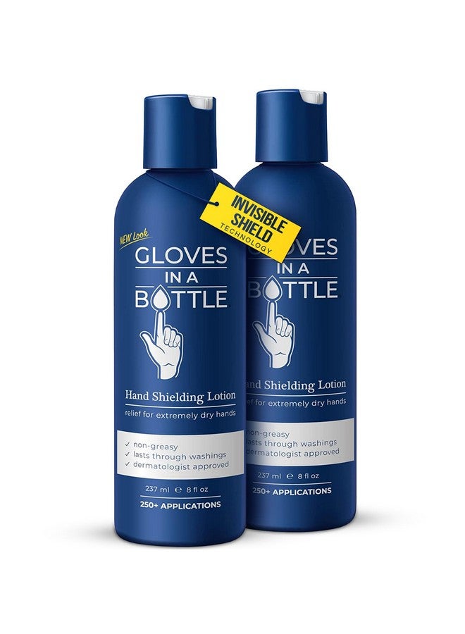Gloves in a Bottle Shielding Lotion for Dry Itchy Skin Grease-Less and Unscented, 8 Fl Oz, Pack of 2 - Image 1