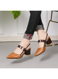 Rup Art Women’s Office High Heels Casual Shoes Pointed Chunky Heel Large Size Chaussures Femmes Thick Heel Sandals  - Image 4