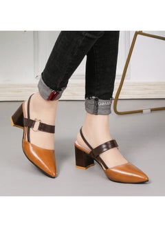 Rup Art Women’s Office High Heels Casual Shoes Pointed Chunky Heel Large Size Chaussures Femmes Thick Heel Sandals  - Image 3