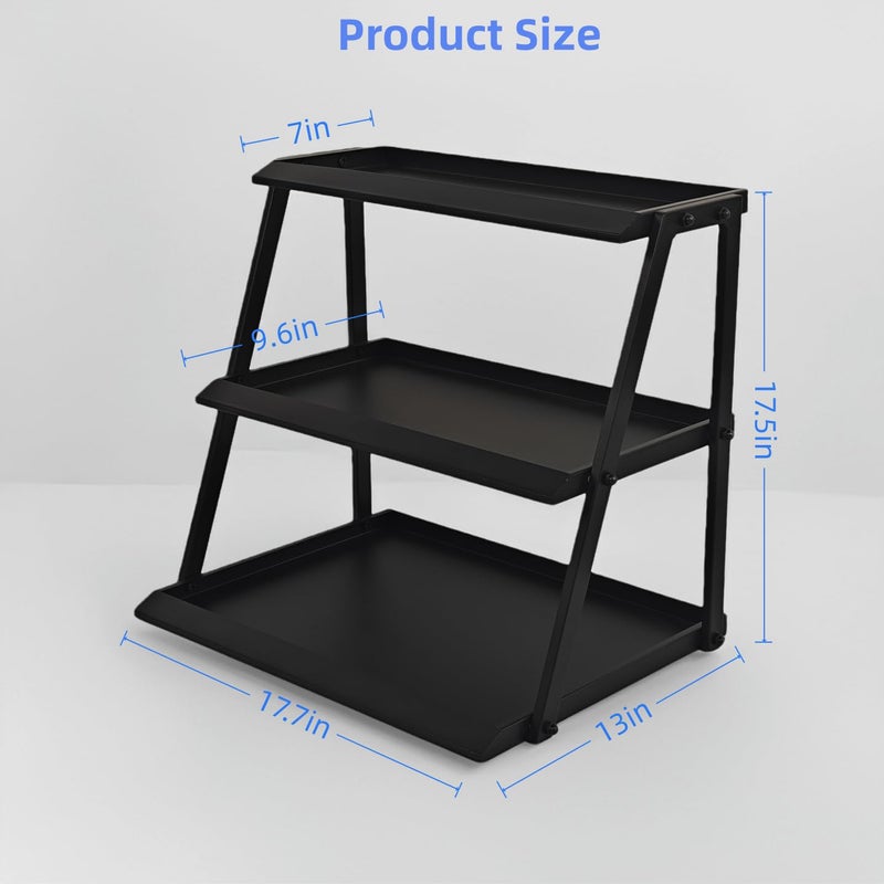 WWN 3-Tier Candy Display - Multi-Functional Counter Snack & Chip Holder for Stores - Cupcake Display Stand (Black) - Image 2