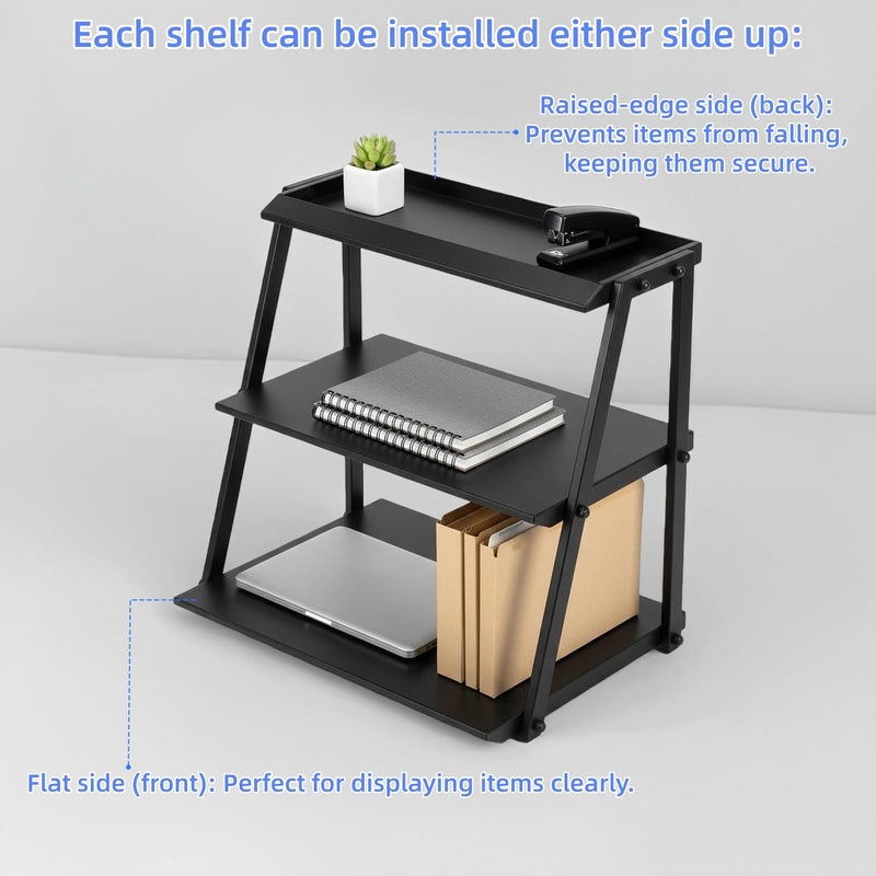 WWN 3-Tier Candy Display - Multi-Functional Counter Snack & Chip Holder for Stores - Cupcake Display Stand (Black) - Image 3