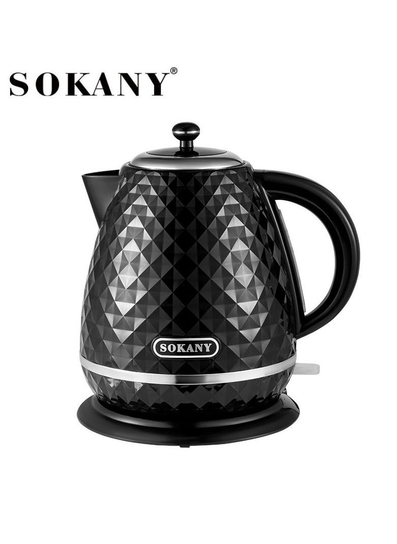 sokany 1.7L Electric Kettle,2200W Portable Fast Electric Hot Water Kettle Stainless Steel Double Wall Electric Kettle for Tea & Coffee,Black,SK-1032  - Image 1