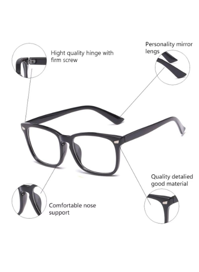 كومبي نظارات حجب الضوء الأزرق/نظارات طبية للنساء والرجال باللون الأسود - Image 4