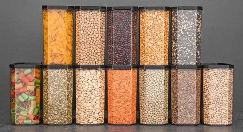 Qshare Kitchen Storage Box - Oval Shape Container Boxes For Storage Transparent Air Tight Containers For Kitchen Storage Pulses Storage Jar Containers Set For Spices, Atta, Grains, Cereals, Pulses - Image 4