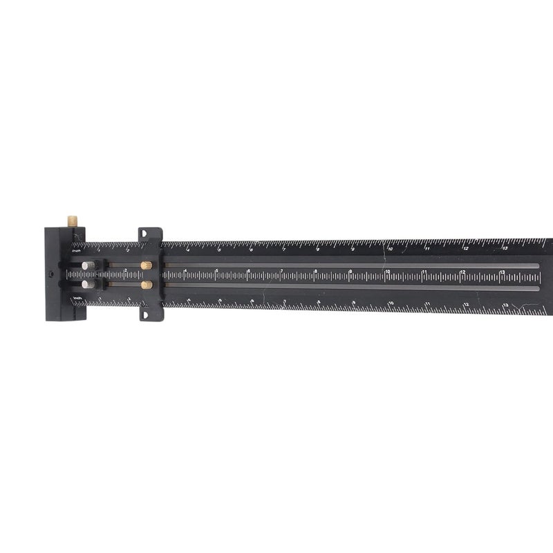 Black Aluminum Alloy T Type Scribing Ruler 380x68mm Sliding Precision Measuring Tool - Image 4