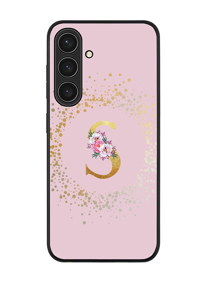 Stylizedd For Samsung Galaxy S25+ / S25 Plus 5G Case,Slim fit Camera Protection, Shockproof Thin Phone cover  - Custom Monogram Floral - S  (Pink ) - Image 1