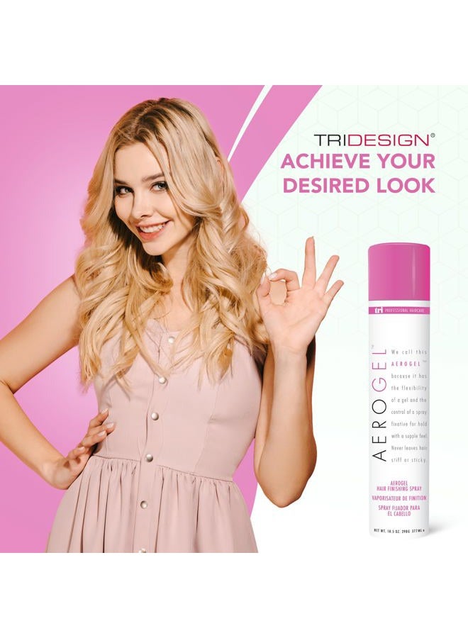 TRIDESIGN TRI Design Aerogel Hairspray - Strong Hold Hair Finishing Spray for Volumizing & Control, Flexible Styling for All Hair Types, Non-Sticky and Scented - For Women and Men - Pack of 1 (10.5 Oz) - Image 5