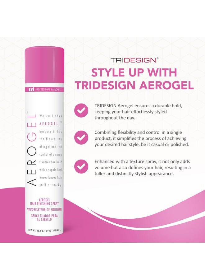 TRIDESIGN TRI Design Aerogel Hairspray - Strong Hold Hair Finishing Spray for Volumizing & Control, Flexible Styling for All Hair Types, Non-Sticky and Scented - For Women and Men - Pack of 1 (10.5 Oz) - Image 2