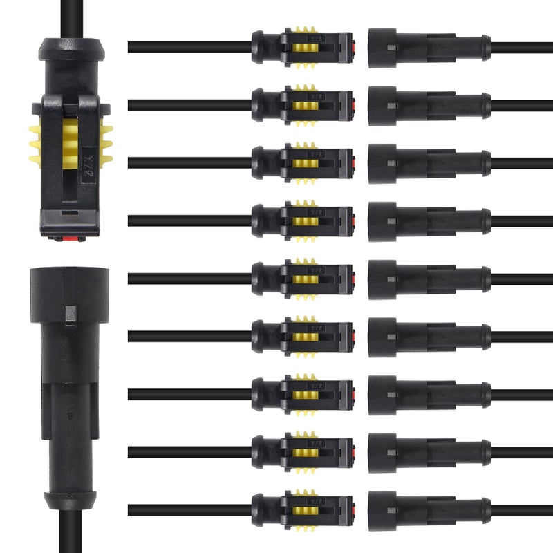 AITRIP 10 Kit 1 Pin ConnectorWay Car Waterproof Electrical Connector1 pin Plug Auto Electrical Wire Connectors with Wire 16 AWG Marine for Car Truck Boat and Other Wire Connections - Image 3