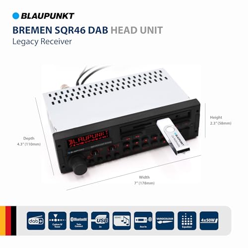 Blaupunkt راديو السيارة الكلاسيكي BLAUPUNKT Bremen SQR 46 DAB ريترو من الثمانينات بلوتوث USB SD AUX - أسود - Image 2