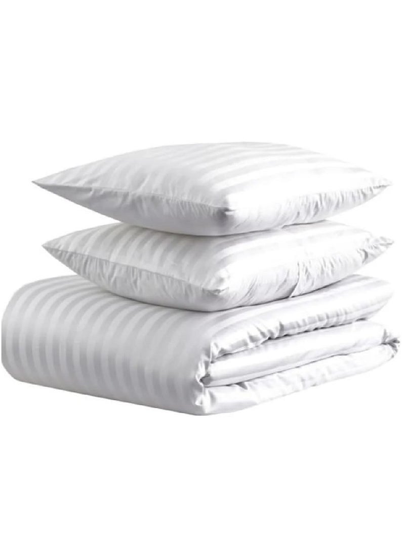 Blueberry King Stripe Duvet Insert High Quality Cotton White 240x260cm With 2 Pieces Pillow  - Image 1