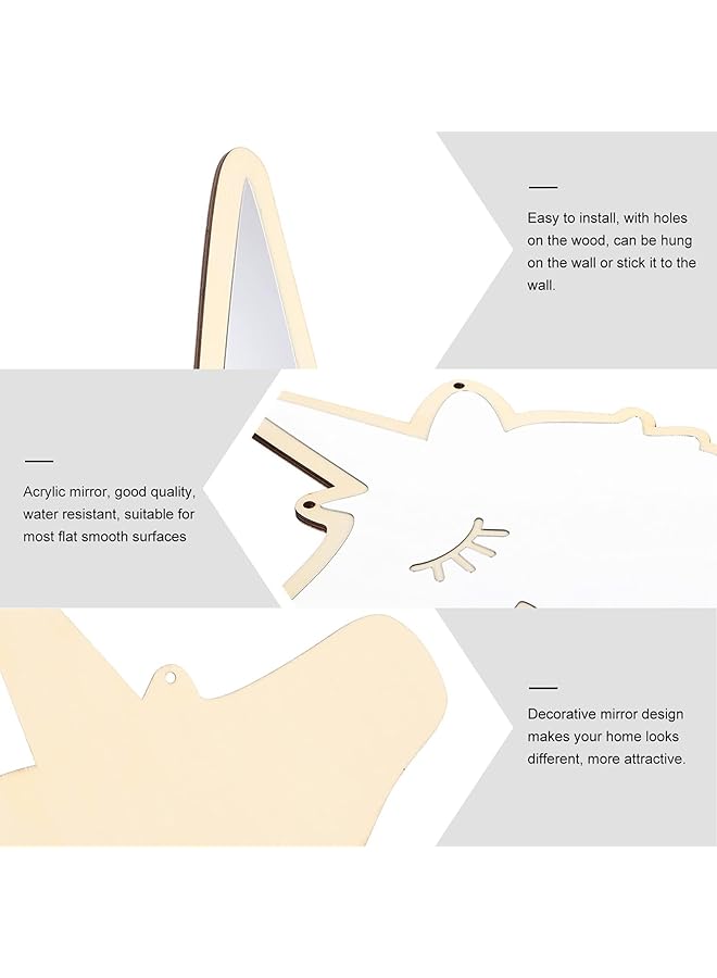 erorex Removable Unicorn Shaped Wall Mirror Acrylic Decorative Wall Mirror Home Vintage Decor Mirror Suitable For Home Living Room Bedroom Decorations - Image 4