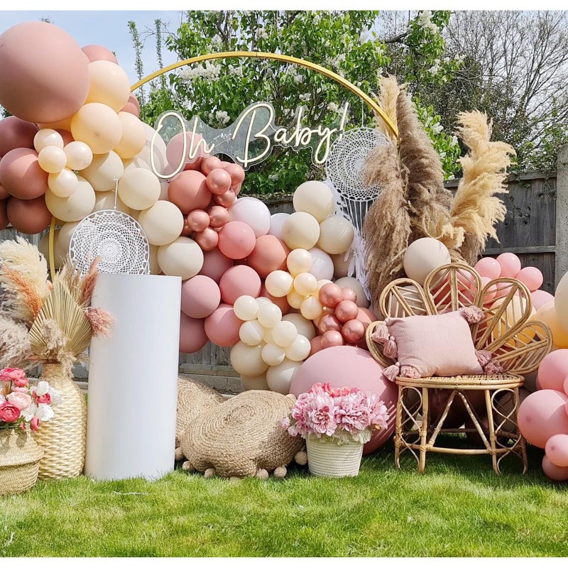 IHEPYQ Boho Balloon Arch Kit 158pcs Dusty Rose Balloon Garland Dusty Pink Nude Brown Cream Peach Chrome Rose Gold Balloon Garland Kit for Baby Shower Bridal Wedding Birthday Party Decorations - Image 2