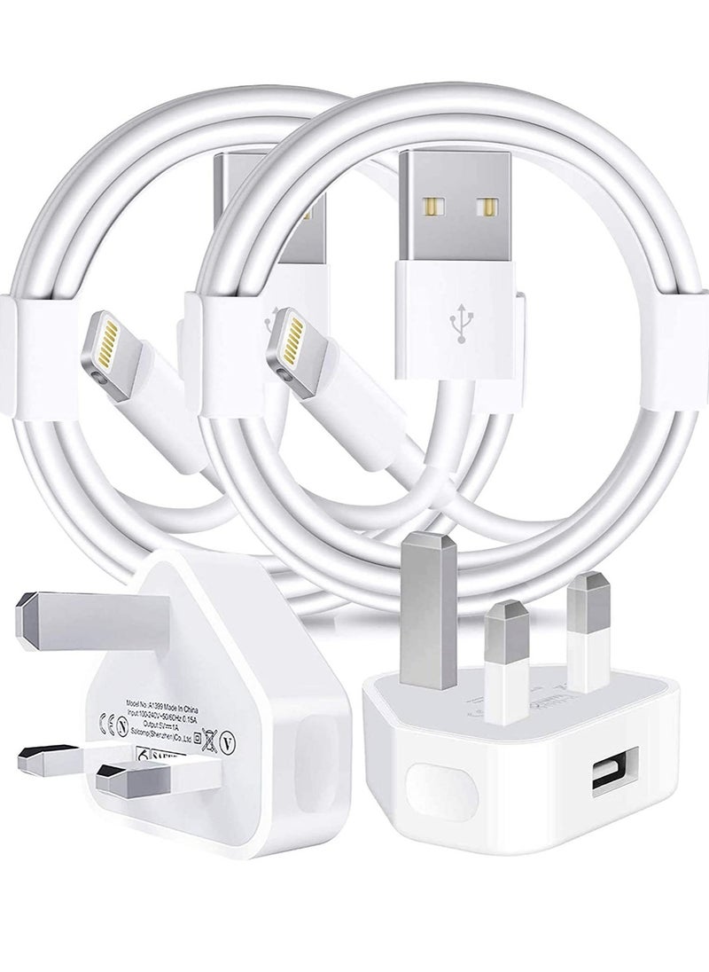 ELTRAZONE - iPhone Charger Lightning Cable, [Apple MFi Certified] 2 Pack USB Plug Rapid Wall Charger Travel Plug & 2 Pack Lightning to USB Fast Charging Data Sync Transfer Cord with iPhone 13 112/11/XS/XR/X/8/7/i - Image 1