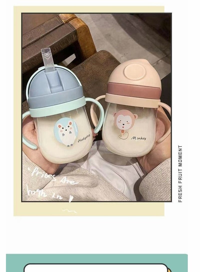 KASTWAVE Sippy Cup for Baby more than 6 months,Spill-Proof Sippy Cup, Straw for Kids Water Bottle with Soft Silicon Spout Cup for Toddlers,BPA Free, 300ml,Spill Plastic Drinking Bottle with Handle  - Image 4