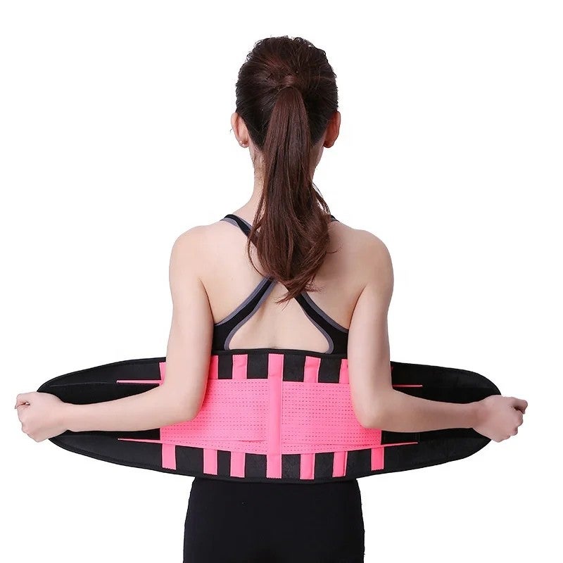 Bluejw Neoprene Nylon Lumbar Support Belt - Breathable Elastic Waist Trimmer for Sports, Medical Use, & Slimming - Image 2