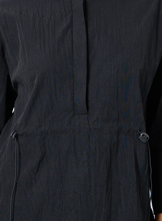 Styli Styli Oversized Drawstring Detail Shirt with 3/4 Sleeve