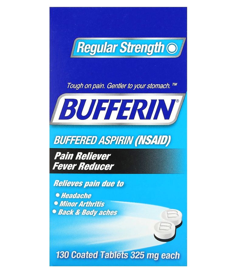 Buffered Aspirin (NSAID) Regular Strength 130 Coated Tablets (325 mg per Tablet)