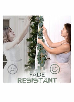 KASTWAVE Artificial Eucalyptus Garland, KASTWAVE 39.6Ft Faux Greenry Garland for Rustic Wedding Parties, Baby Shower, Bridal Shower, Background Decoration for Indoor and Outdoor Party, 6.6ft/Pcs (6 Pcs)  - Image 4