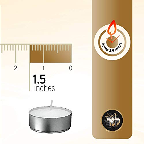 L'ner Tea Light Candles – Set of 100 Unscented Tea Lights – Burns Aprx. 3.5 Hour – Party & Ambience Candles – Restaurant Decorations - Image 2
