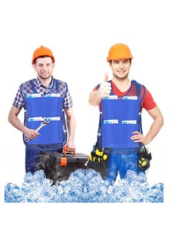 KASTWAVE 2Pcs Ice Vest, Cooling Vest with 16Pcs Ice Packs, Safety Vest, Summer Cooling Vest, Cool Jacket with Pockets for Outdoor Working in the Heat, Fishing, Running, Cycling, Gardening, Sports, Blue  - Image 3