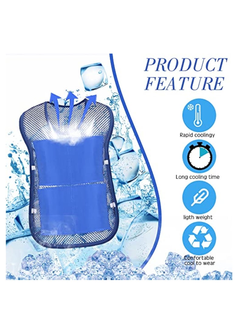 KASTWAVE 2Pcs Ice Vest, Cooling Vest with 16Pcs Ice Packs, Safety Vest, Summer Cooling Vest, Cool Jacket with Pockets for Outdoor Working in the Heat, Fishing, Running, Cycling, Gardening, Sports, Blue  - Image 4