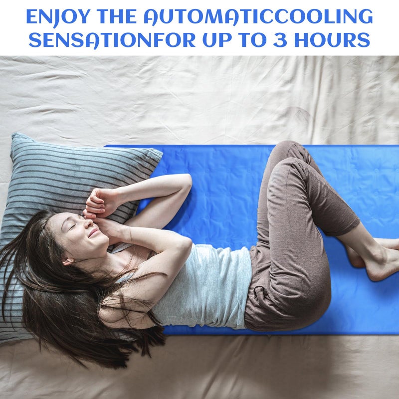 Drydiet Cooling Pad Mat for Sleep Cooling Mattress Pad Gel for Bed, Relieve Pain, Summer Hot Flashes, Adult, Pets, No Water or Electricity Required(Plain,Blue,48 x 28 Inch) - Image 5